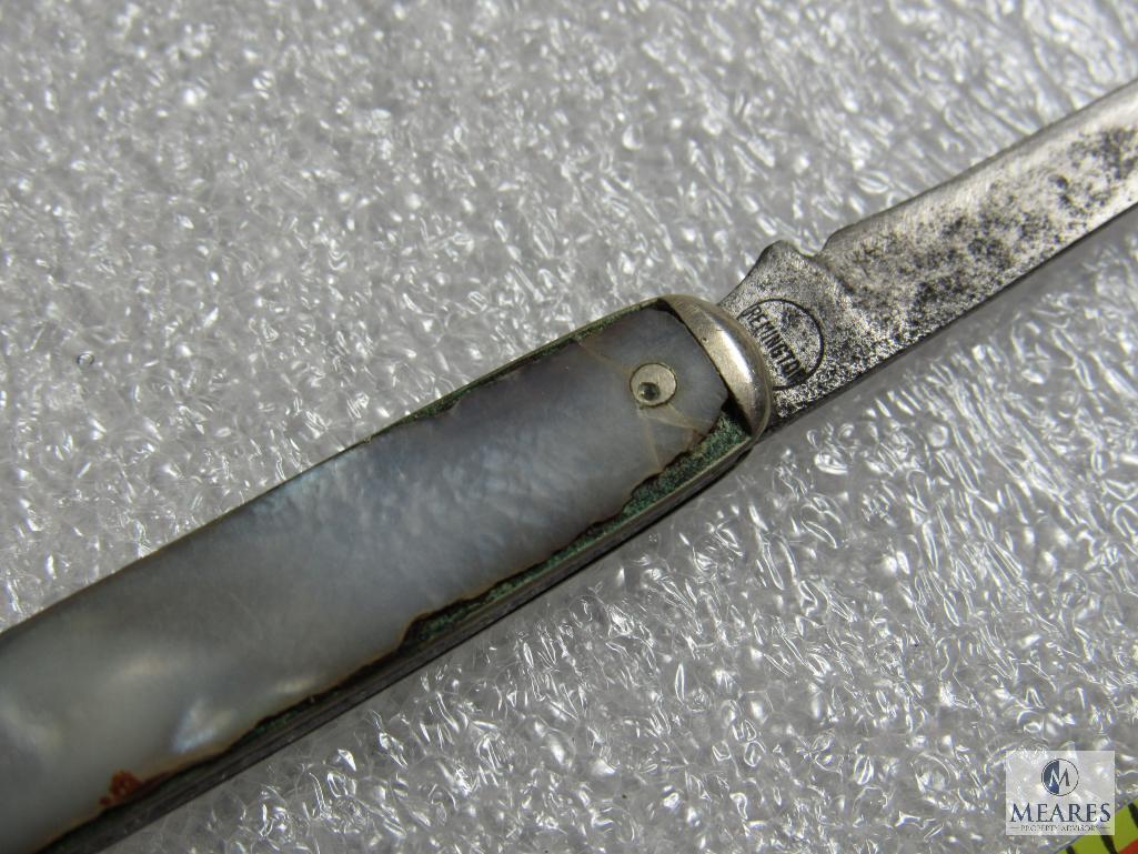 Antique Remington 2 Blade Pen Knife Mother of Pearl Handle