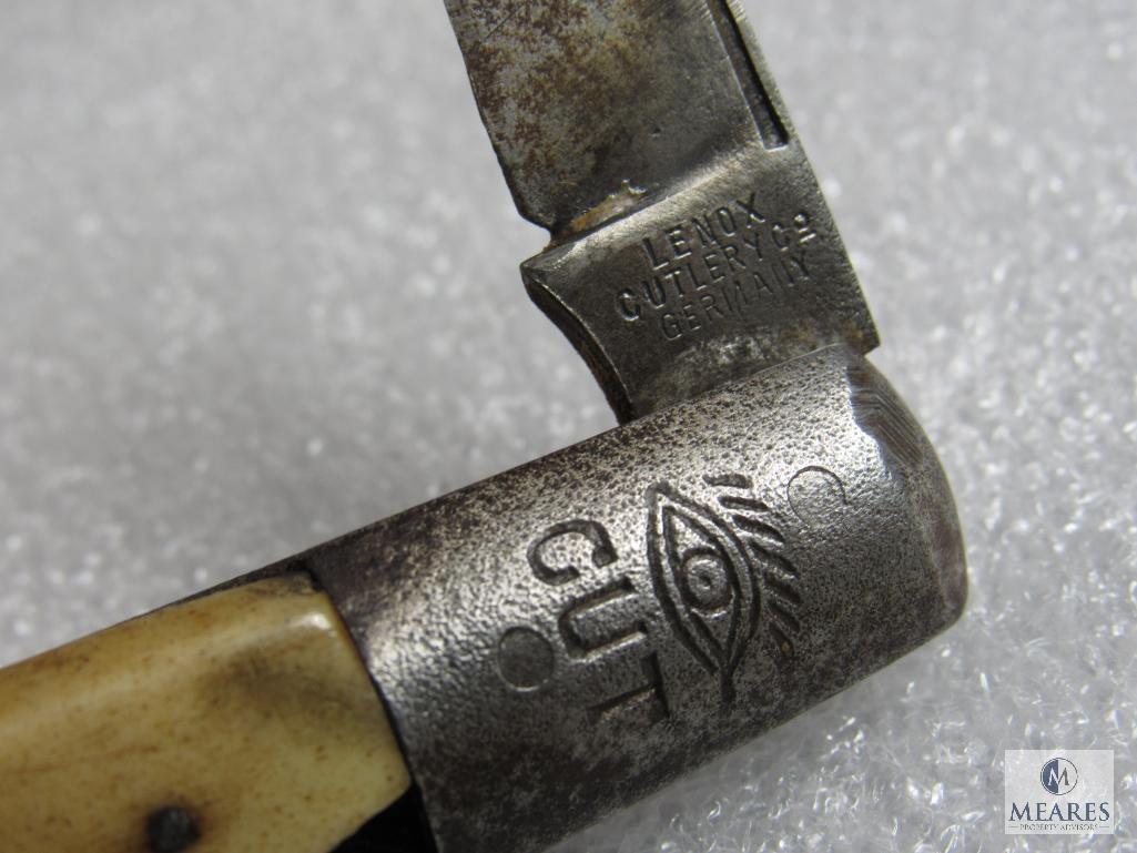 Antique Lenox Cutlery Germany 1 CUT Barlow Knife Bone Handle