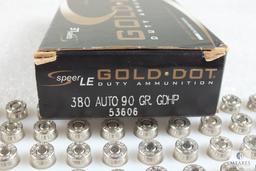 50 Rounds Speer LE Gold Dot .380 Auto 90 Grain GDHP Ammo