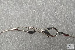 Lot of 2 Sterling Silver Snake Link Chains marked 925 each 18" Long Lobster Claw Clasp