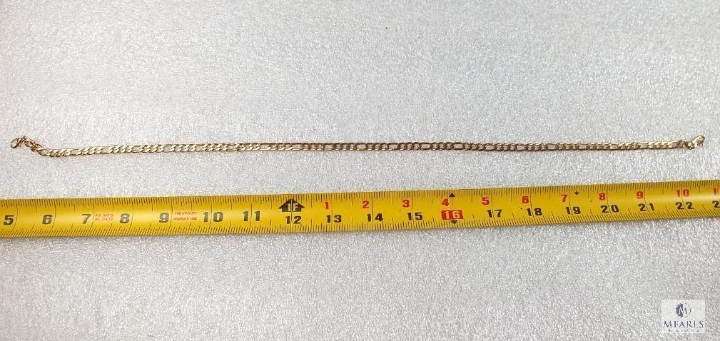 Men's gold tone flat Cuban Necklace 18" costume jewelry