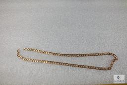 Men's gold tone flat Cuban Necklace 18" costume jewelry