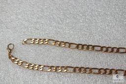 Men's gold tone flat Cuban Necklace 18" costume jewelry