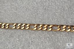 Men's gold tone flat Cuban Necklace 18" costume jewelry