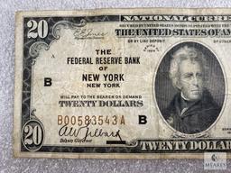 Series 1929 $20 National Currency Note - The Federal Reserve Bank of New York, New York