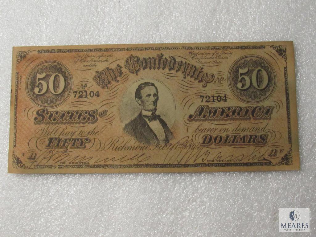 February 17, 1864 CSA Civil War $50 note