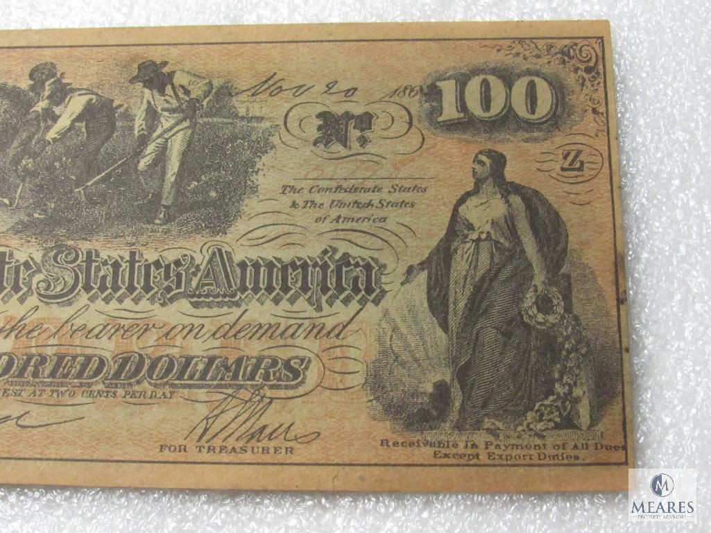 November 20, 1864 CSA Civil War $100 note
