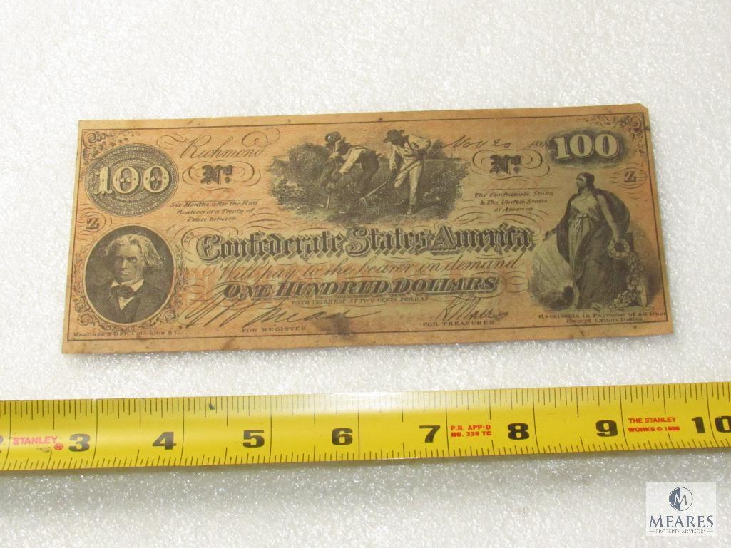 November 20, 1864 CSA Civil War $100 note