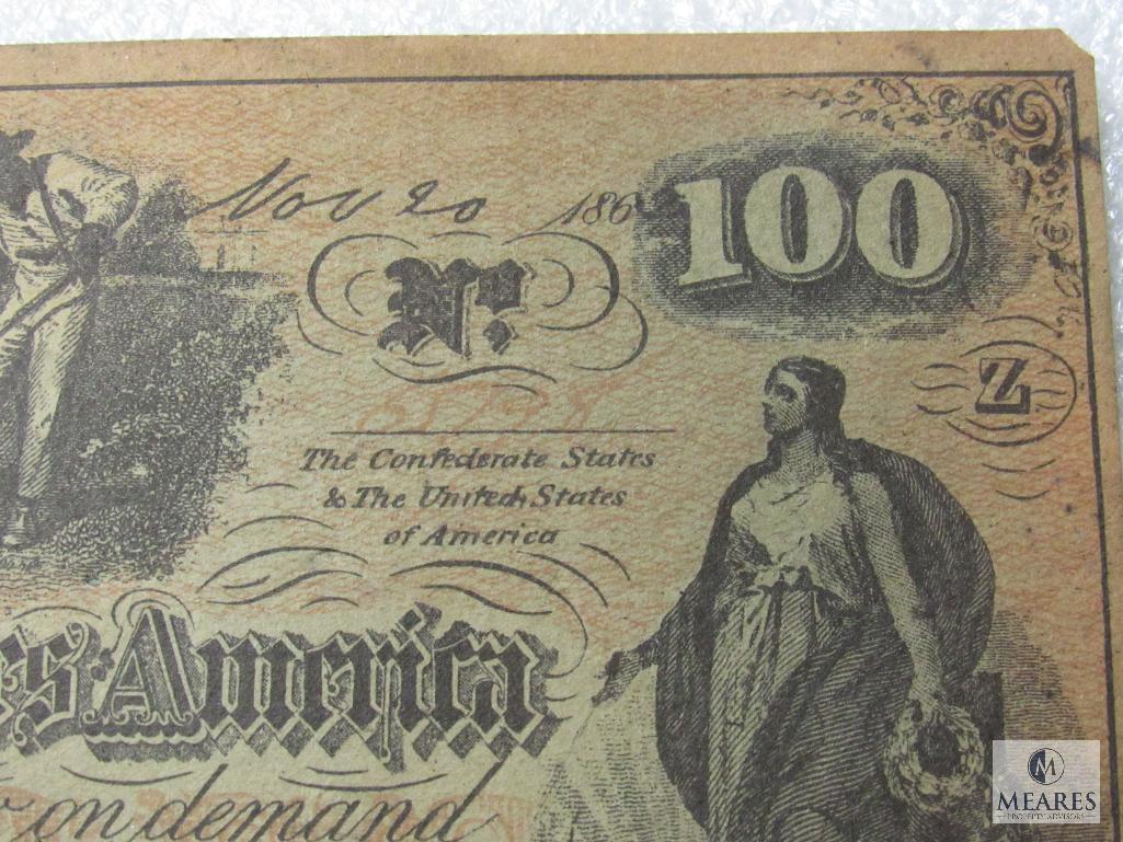 November 20, 1864 CSA Civil War $100 note