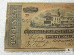 February 17, 1864 CSA Civil War $20 note