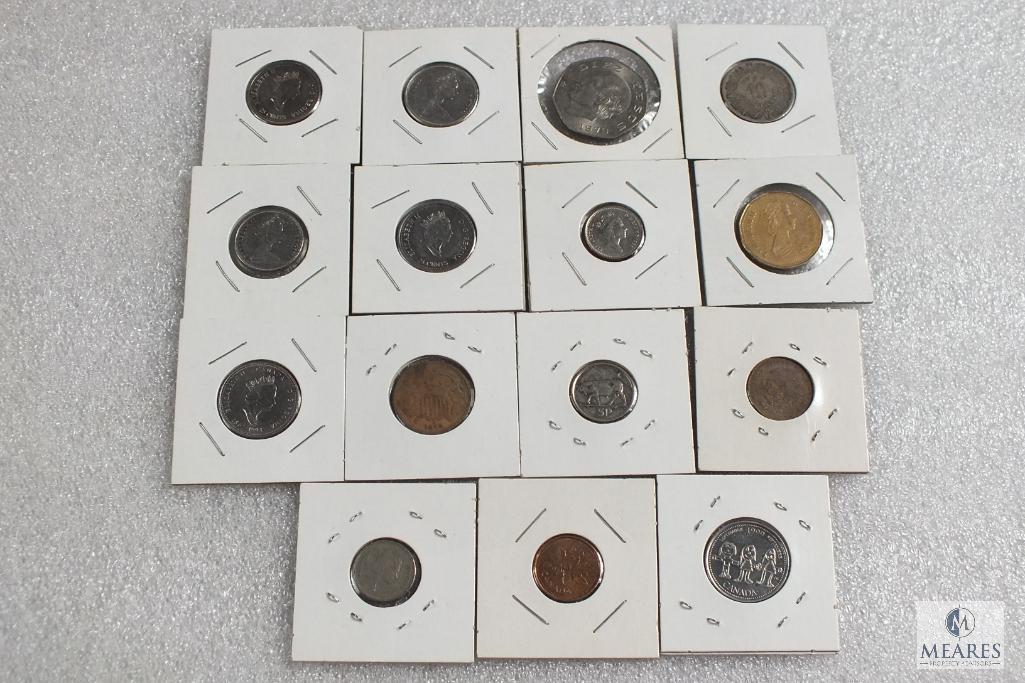 Mixed lot of foreign coins and tokens