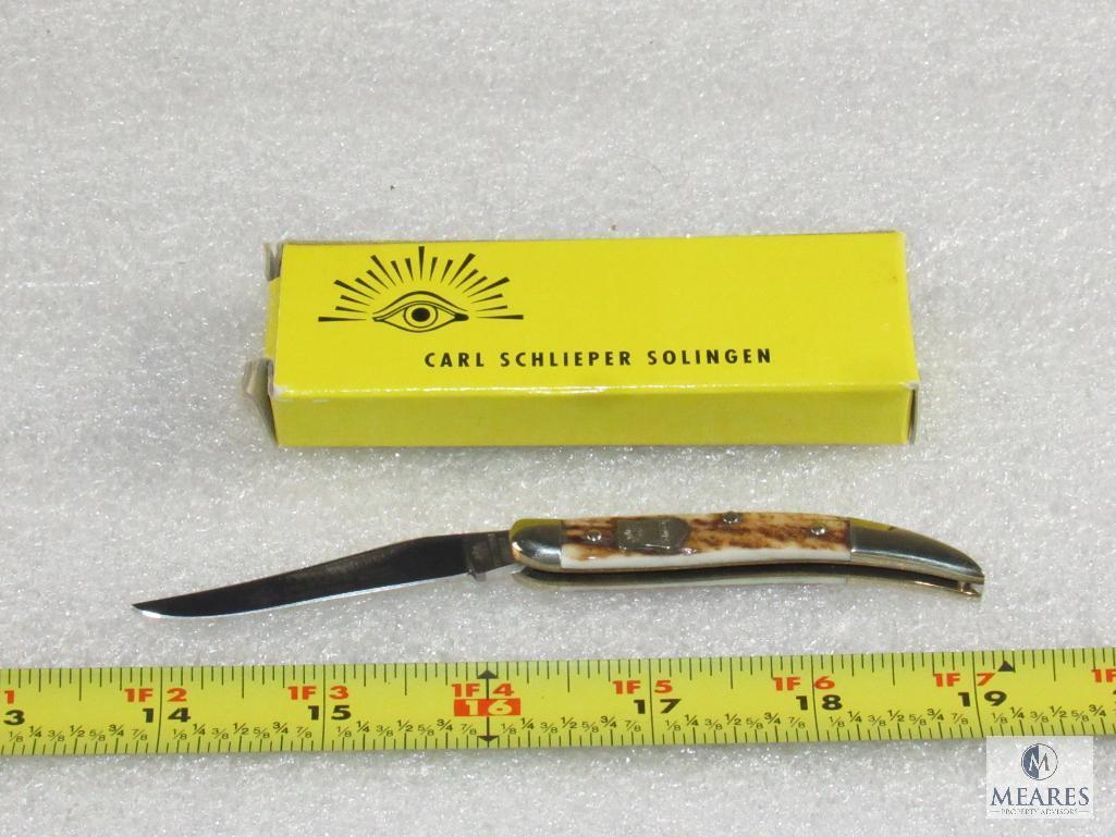 New Carl Schlieper Solingen Germany Eye Brand Baby Texas Toothpick Folder Knife