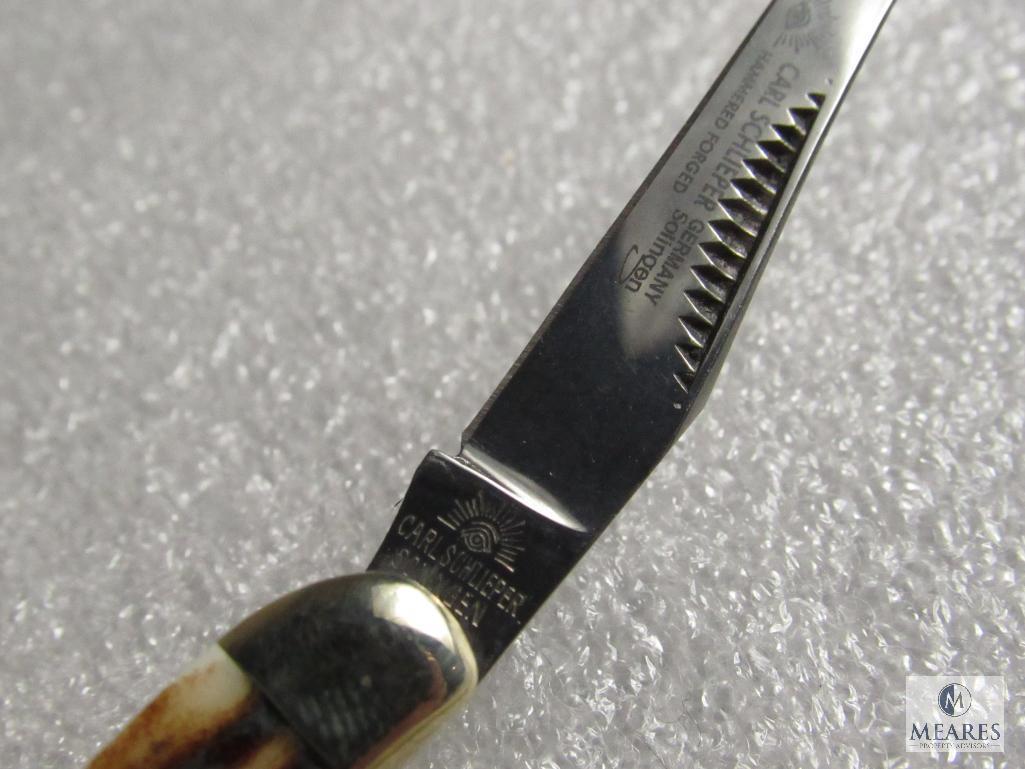 New Carl Schlieper Solingen Germany Eye Brand Baby Texas Toothpick Folder Knife