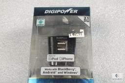 Lot Digipower Universal USB Charger, Sport Mini Headphones, & Surge Smart Quad Outlet Unit
