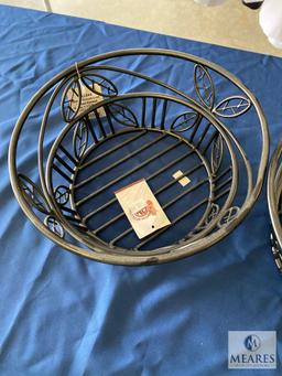 Lot of 2 - Black Oval Medium Spoke Baskets