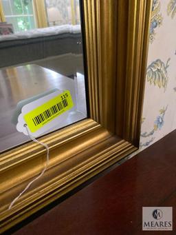 Beveled Edge Mirror with Gold Tone frame