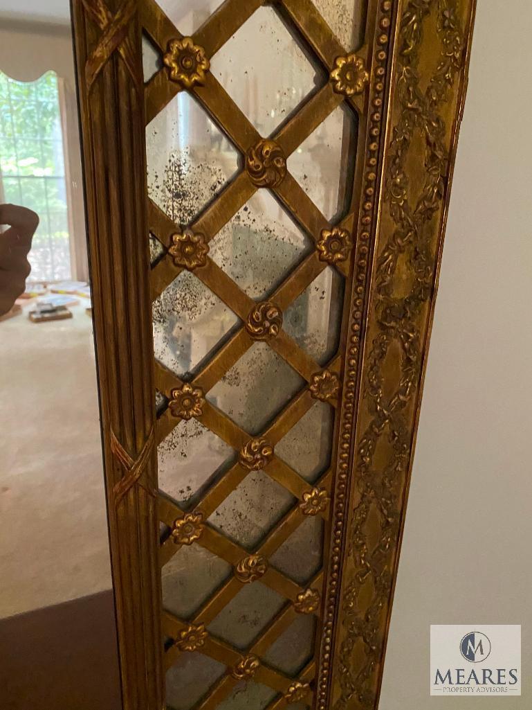 Beautiful, wall-size antique mirror with gilded edges