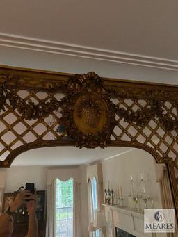 Beautiful, wall-size antique mirror with gilded edges