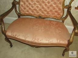 Antique Parlor Settee Chair - Gold-Gilt design
