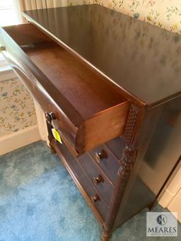 Beautifully carved five-drawer chest of drawers