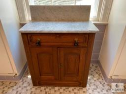 Antique marble-top wash stand