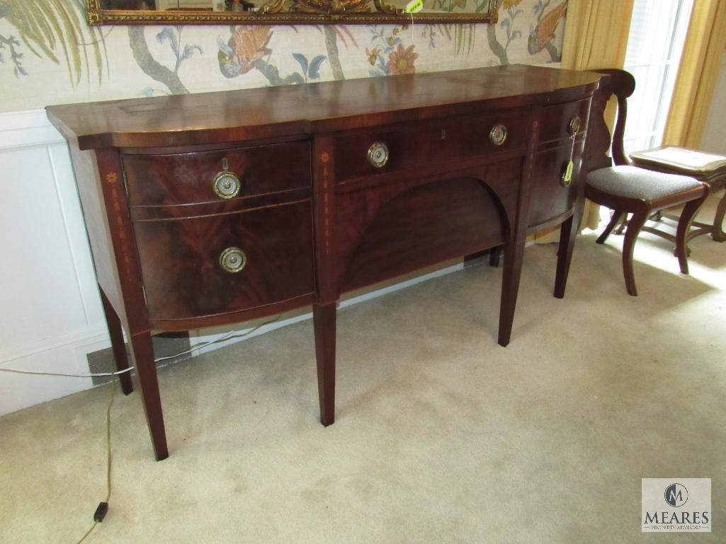 Antique Bow Front Buffet Table