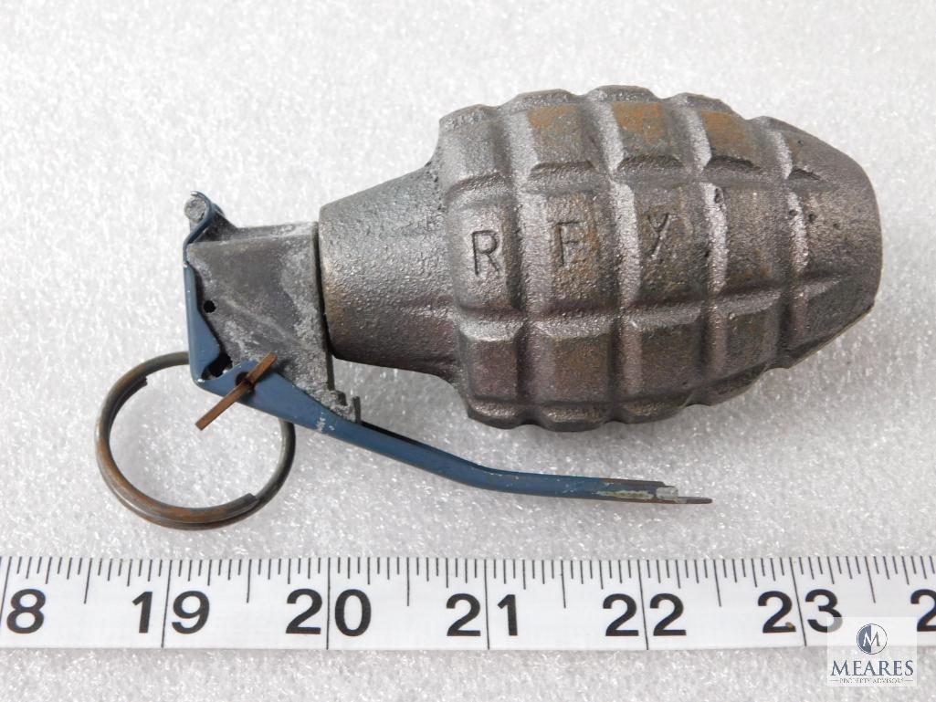 Inert demilled M228 pineapple hand grenade