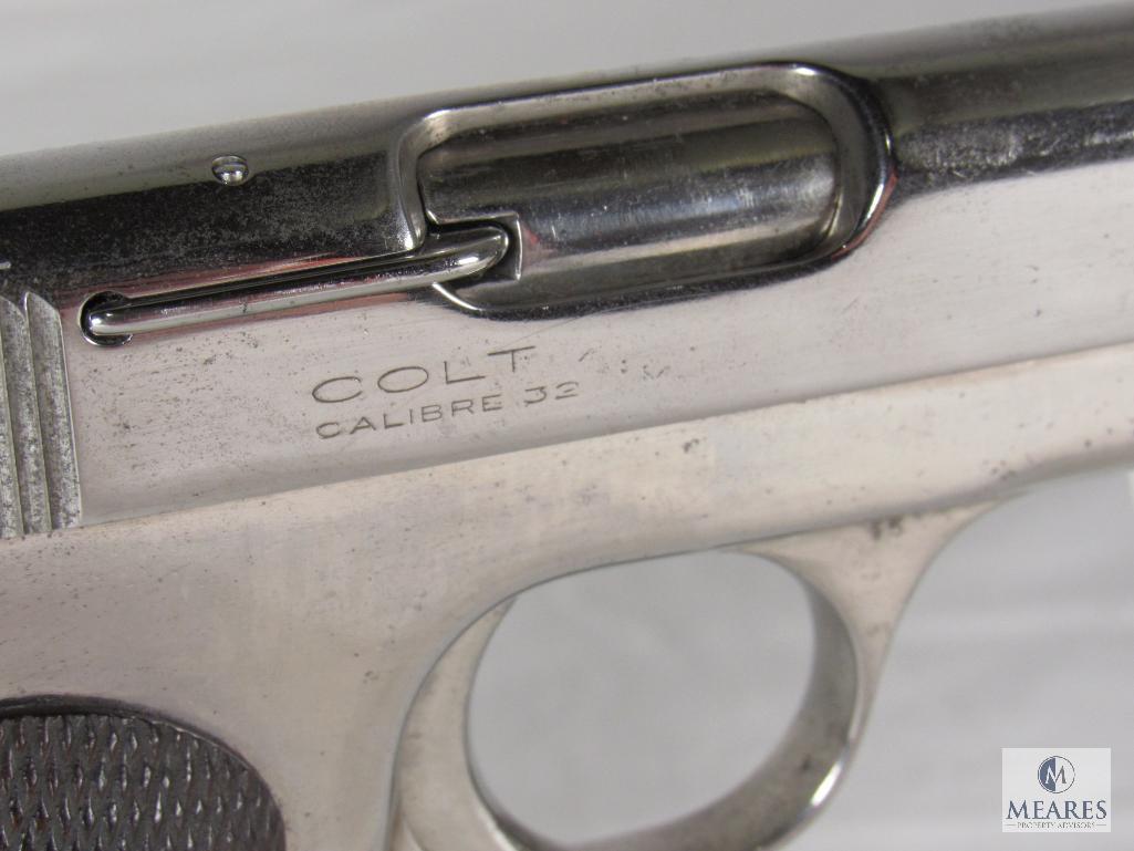 Colt 1903 Hammerless Pocket .32 Caliber Semi-Auto Pistol