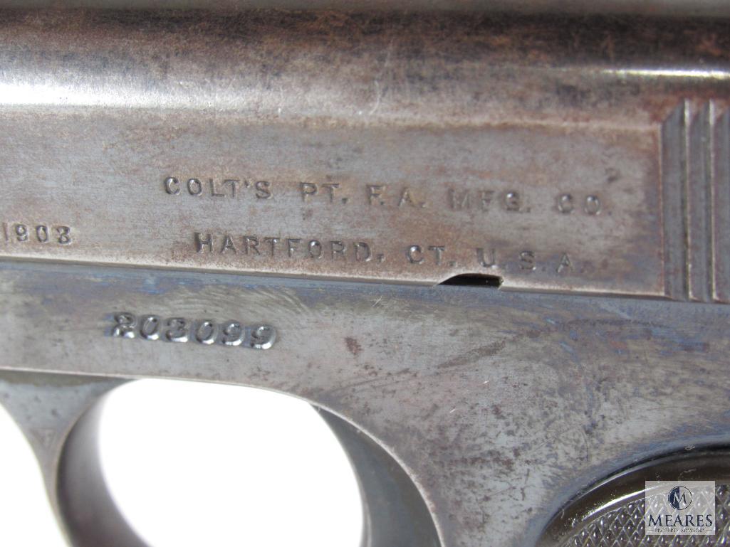 Colt 1903 Hammerless Pocket .32 Caliber Semi-Auto Pistol
