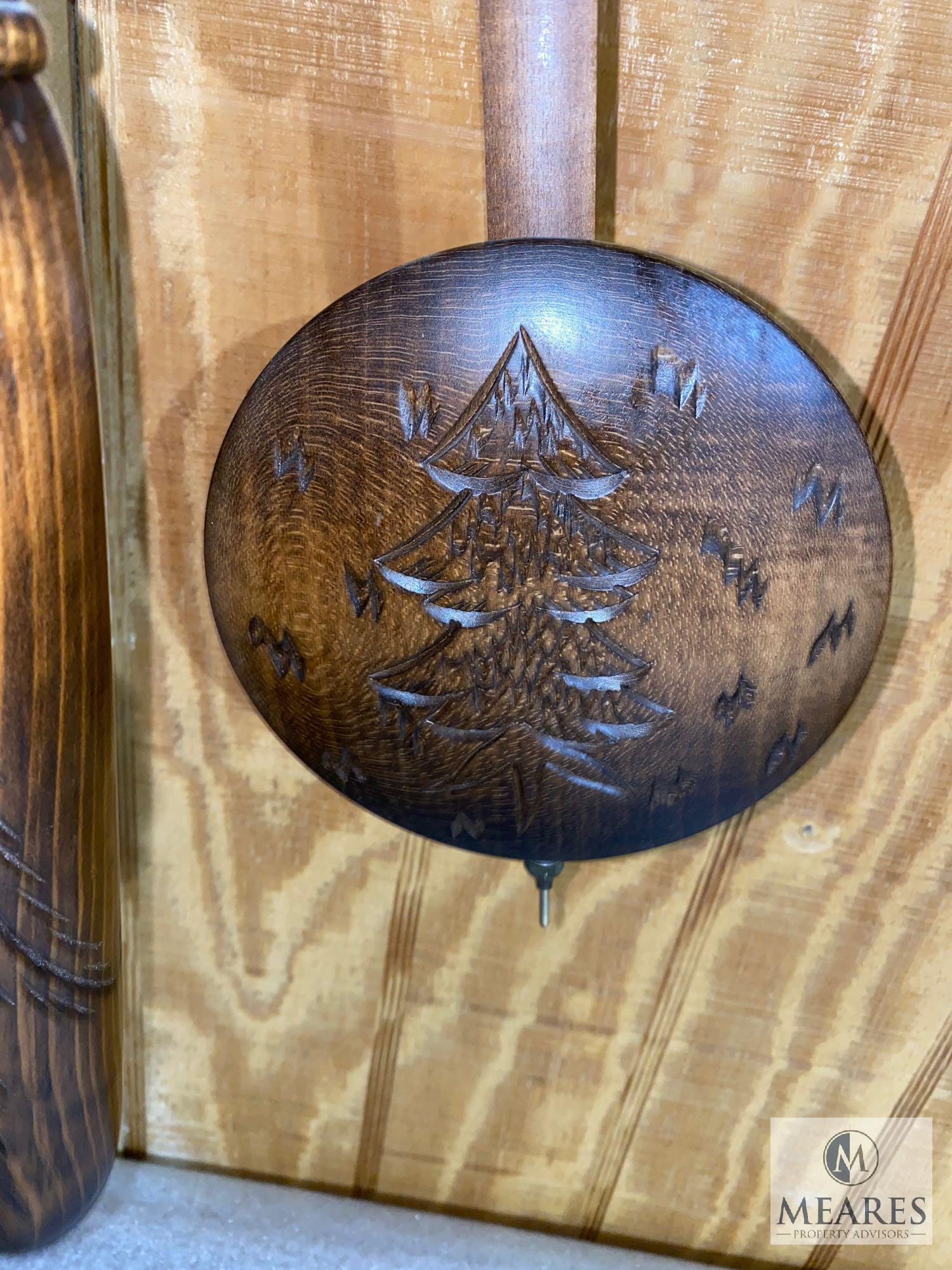 Large Carved Wooden German Cuckoo Clock