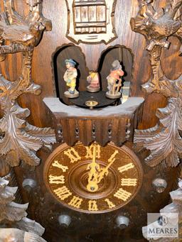 Large Carved Wooden German Cuckoo Clock