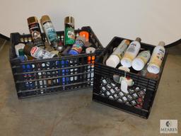 Large lot of assorted Spray Paint - 2 crates full assorted colors