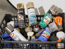 Large lot of assorted Spray Paint - 2 crates full assorted colors