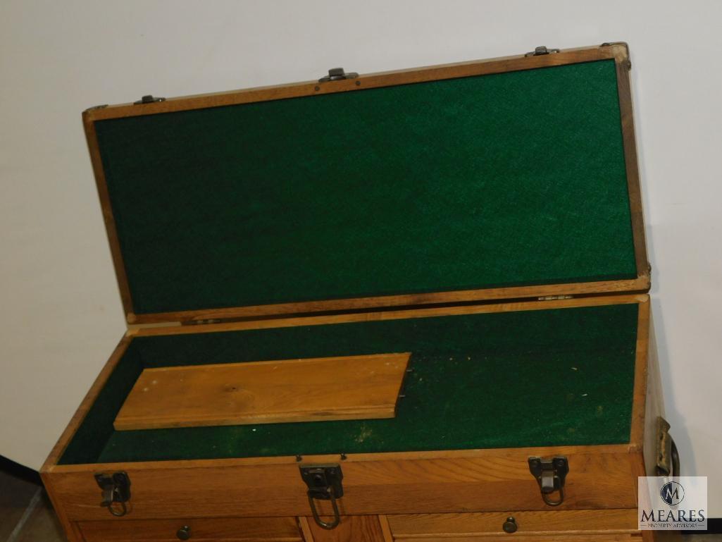 Jewelers or Engineers Wooden Tool Box 26" x 18" x 11"