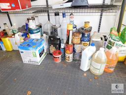 Large Lot of Assorted Paints, Stains, Def, Cleaners, and More