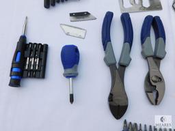 Kobalt Lot Including Allen Wrenches, Pliers, Micro Screwdriver with Bits, and More