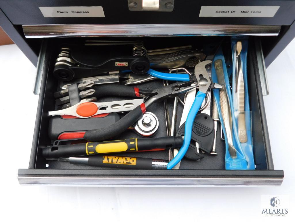 Small Tool Box with Assortment of Quality Tools and Wood Carry Tray