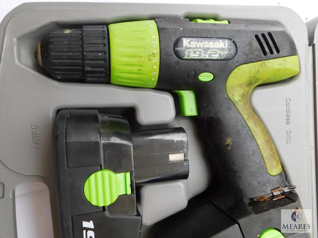 Kawasaki 19.2 Volt Battery Powered Drill with Charger, Case, and Battery