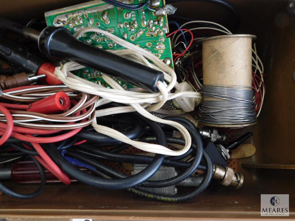 Tackle Box with assorted Electronic Soldering Tools and Supplies