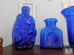 Lot of 4: Cobalt Blue Glass Vases