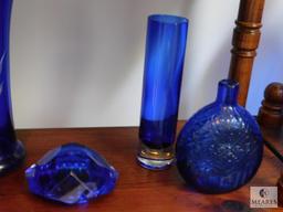 Lot of 7: Cobalt Blue Glass Decorations