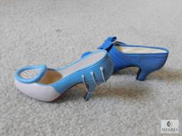 Large Lot of Decorative Ladies Shoes - Blue & White Tones