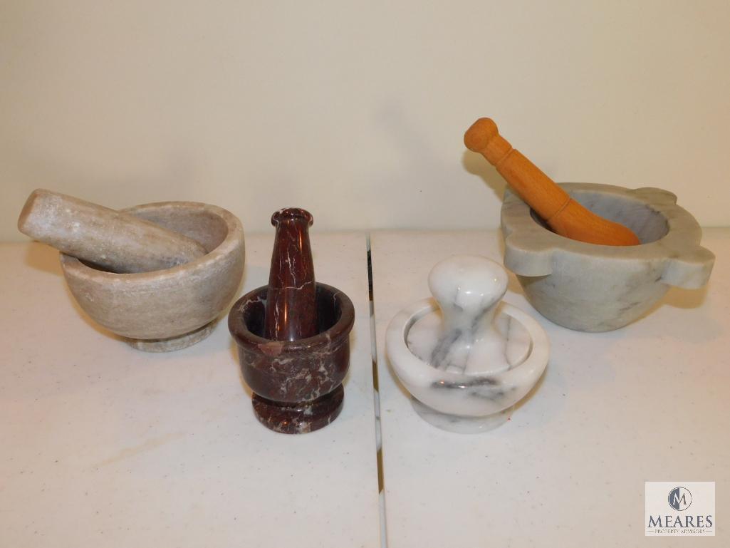 Lot of Four Mortar and Pestle Sets