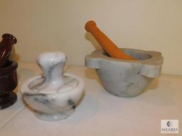 Lot of Four Mortar and Pestle Sets