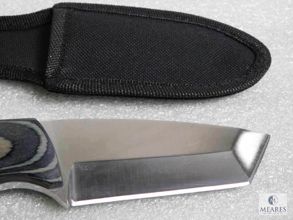 New custom stainless fixed blade hunter with sheath