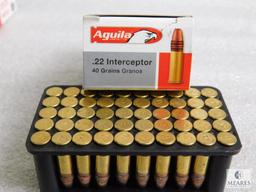 200 rounds Aguilla .22 long rifle Interceptor ammo, 40 grain copper plated high velocity