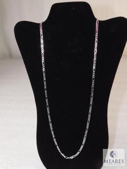 28" Figaro Necklace 4mm 925 Sterling Silver 10 grams