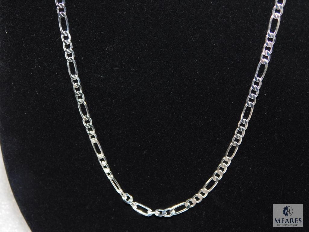 28" Figaro Necklace 4mm 925 Sterling Silver 10 grams