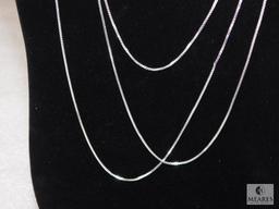 Lot (3) 925 Sterling Silver Box Necklaces 1.4mm 12 gram 20" 24" 26"