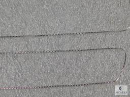 Lot (3) 925 Sterling Silver Box Necklaces 1.4mm 12 gram 20" 24" 26"